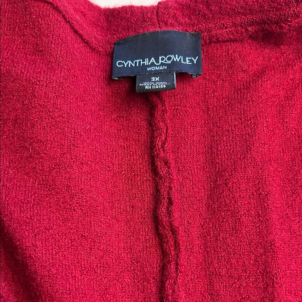 Cynthia Rowley Rich Red Wool Jacket 3X